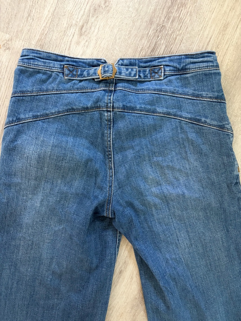 Free People Buckle Back Wide-Leg Jeans 24  boho retro indie